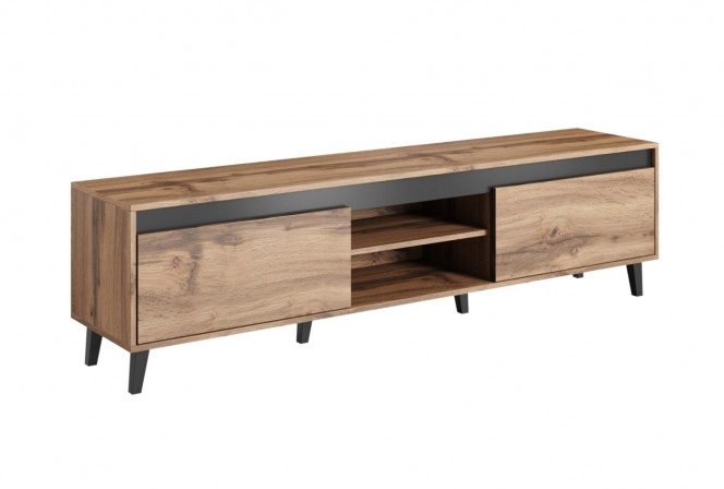 MASON - 170cm TV-bänk i wotan ek/antracit 2