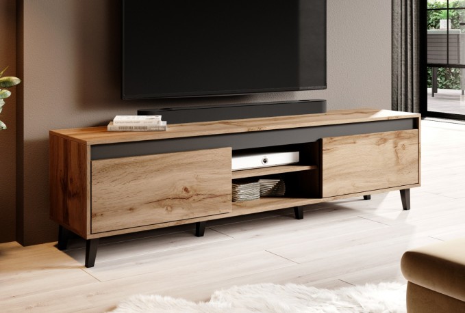 MASON - 170cm TV-bänk i wotan ek/antracit
