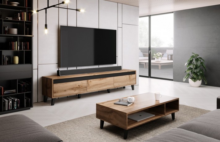 MASON - 110cm soffbord i wotan ek/svart