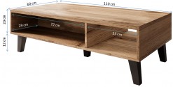 MASON - 110cm soffbord i wotan ek/svart