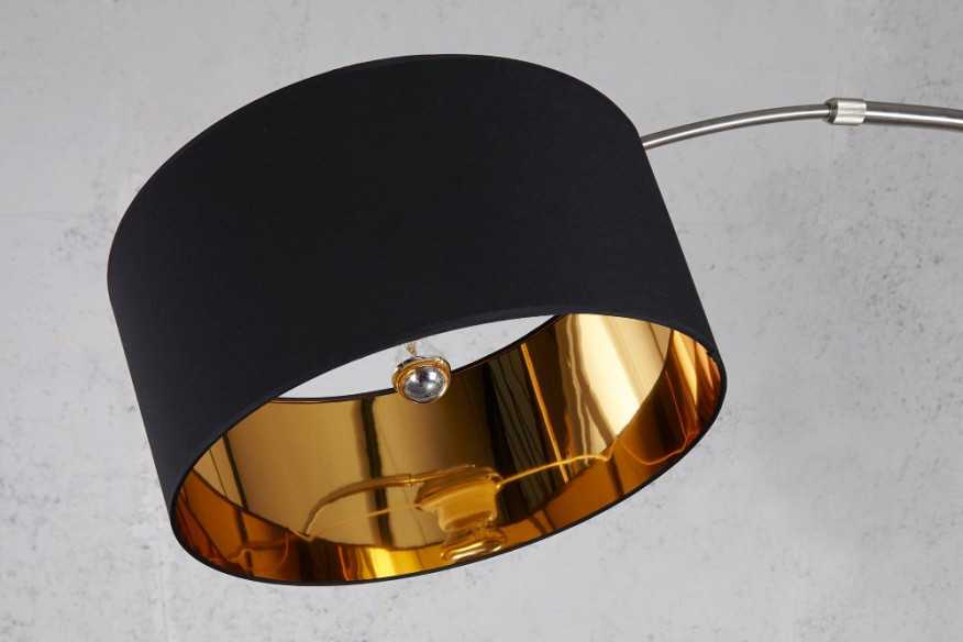 Stehleuchte Python schwarz gold m. Dimmer
