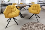 Chair Papillon mustard yellow rotatable