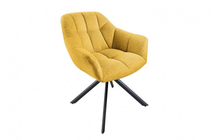 Chair Papillon mustard yellow rotatable