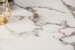 Dining table Paris 140cm glass marble look white