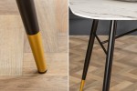 Dining table Paris 140cm glass marble look white