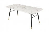 Dining table Paris 140cm glass marble look white
