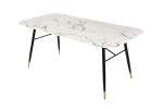 Dining table Paris 140cm glass marble look white