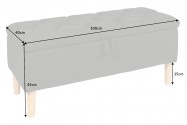 Chest bench Castle 100cm grey