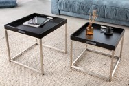 Side table Elements set of 2 black tray