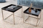 Side table Elements set of 2 black tray
