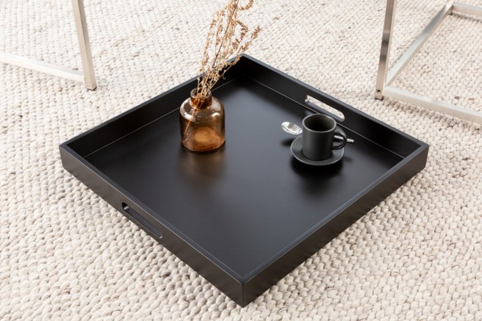 Side table Elements set of 2 black tray