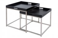 Side table Elements set of 2 black tray