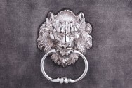 Chair modern baroque gray velvet with lion head