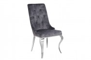Chair modern baroque gray velvet with lion head