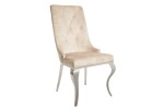 Chair modern baroque champagne velvet with lion head