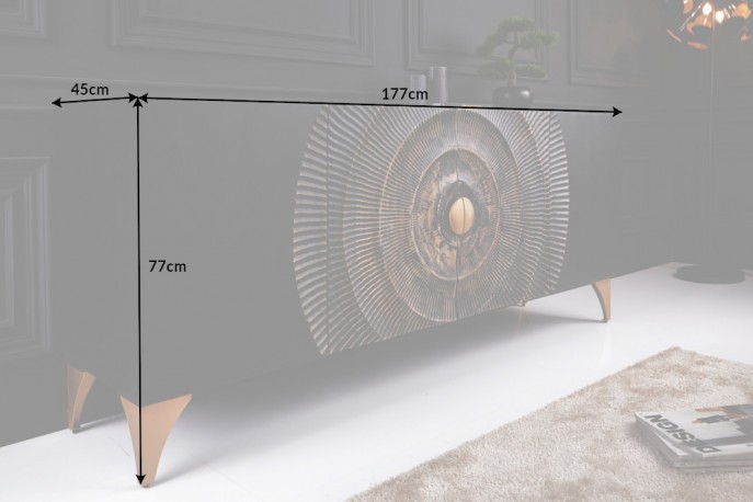 Maya sideboard gyllene - 177 cm - mangoträ