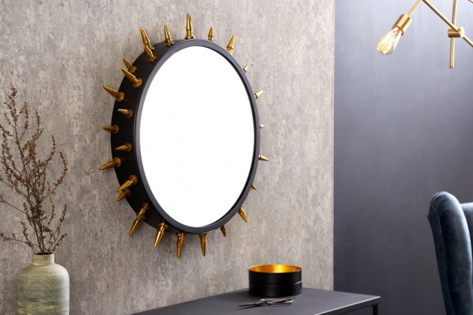 Wall mirror Abstract 66cm black gold