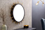 Wall mirror Abstract 66cm black gold