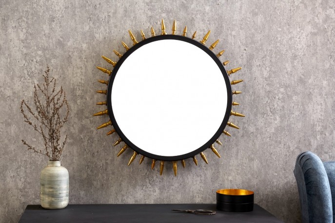 Wall mirror Abstract 66cm black gold