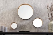 Wall mirror variation set of 3 black gold 25cm