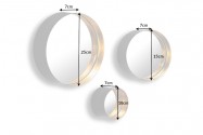 Wall mirror variation set of 3 black gold 25cm