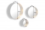 Wall mirror variation set of 3 black gold 25cm