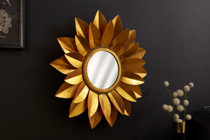 Wall mirror Sunflower 60cm gold