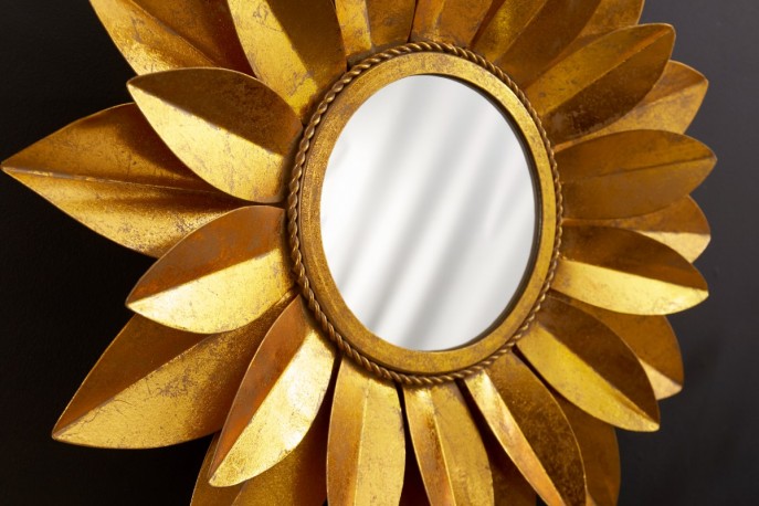 Wall mirror Sunflower 60cm gold