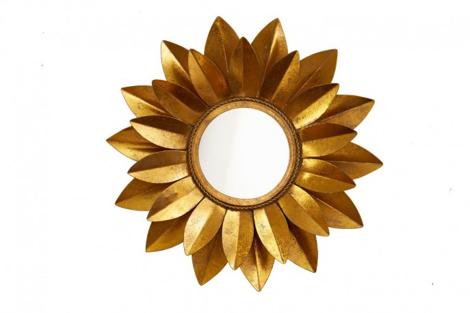 Wall mirror Sunflower 60cm gold