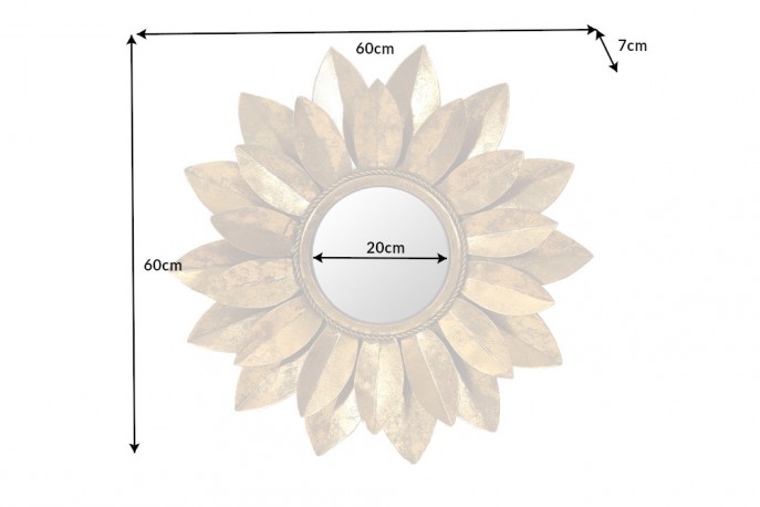 Wall mirror Sunflower 60cm gold