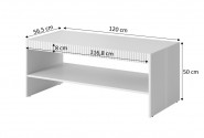 MARK - 120cm Modern soffbord i Vit Matt / Svart Matt