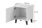 MARK - 44cm set med 2 sängbord i Vit Matt / Svart Matt