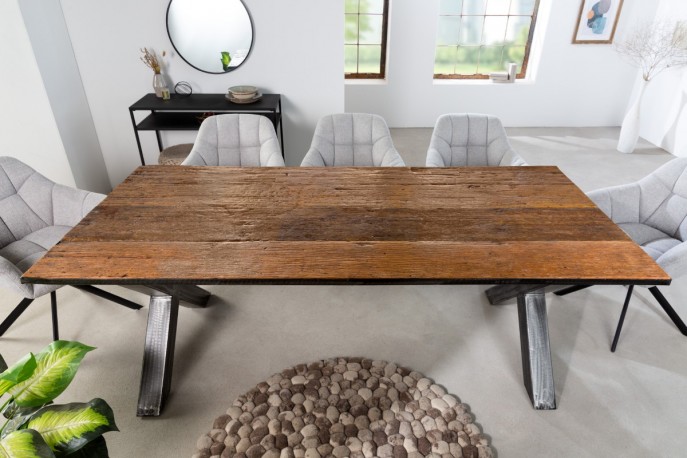 Barracuda dining table with flexed X frame 220cm