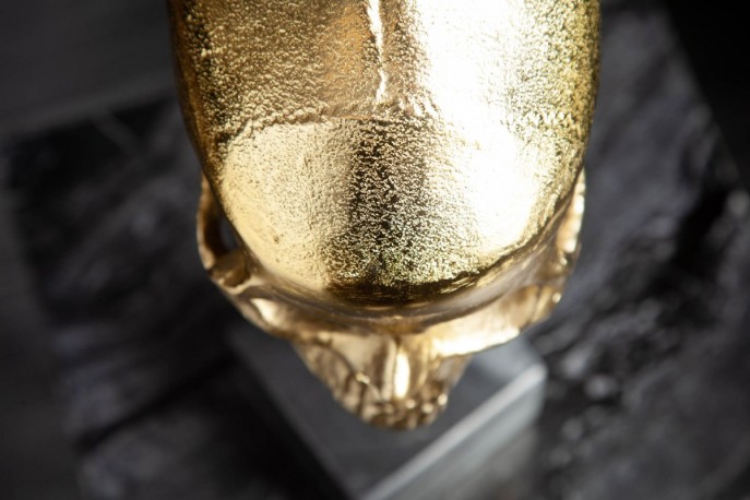 SCULLY DÖDSKALLE SKULPTUR - 35 CM - GULD
