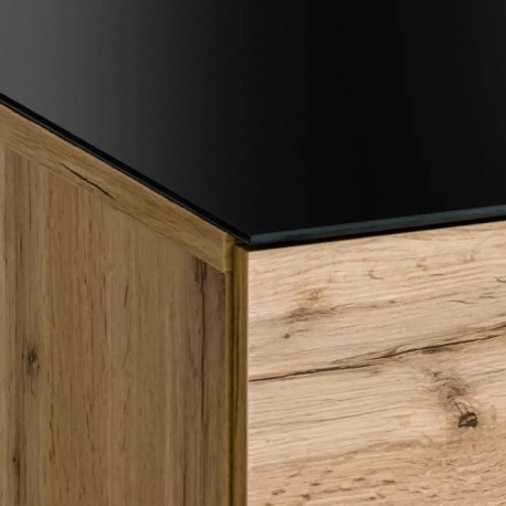 CAYSON - 123cm elegant vitrinskåp med LED