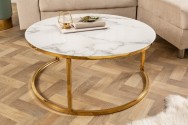 Coffee table Elements 80cm white marble decor
