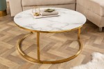 Coffee table Elements 80cm white marble decor