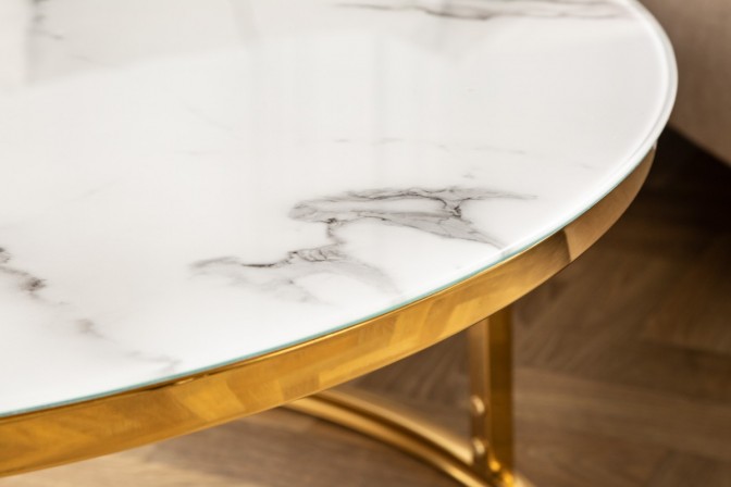 Coffee table Elements 80cm white marble decor 2
