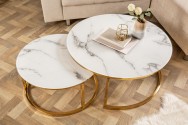 Coffee table Elements 80cm white marble decor