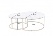 Coffee table Elements 80cm white marble decor