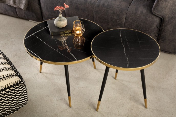 GLIMM - 45 CM SOFFBORD I SVART OCH GULD