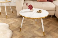 GLIMM - 60 CM SOFFBORD I VITT OCH GULD