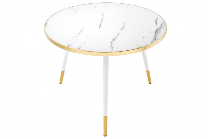 GLIMM - 60 CM SOFFBORD I VITT OCH GULD