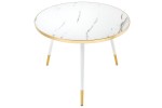 GLIMM - 60 CM SOFFBORD I VITT OCH GULD