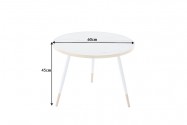 GLIMM - 60 CM SOFFBORD I VITT OCH GULD