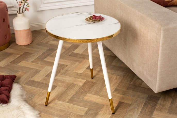 Coffee table Paris 45cm white marble look