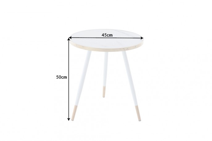 Coffee table Paris 45cm white marble look