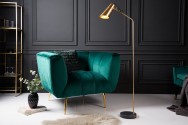 AMBER - golvlampa i guld/svart marmor