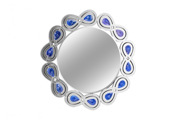 Mirror oriental pattern colored crystals Ø 99 cm