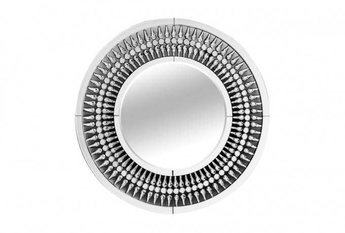 MYHRE - 80x80CM RUND SPEGEL M. KRISTALLRAM